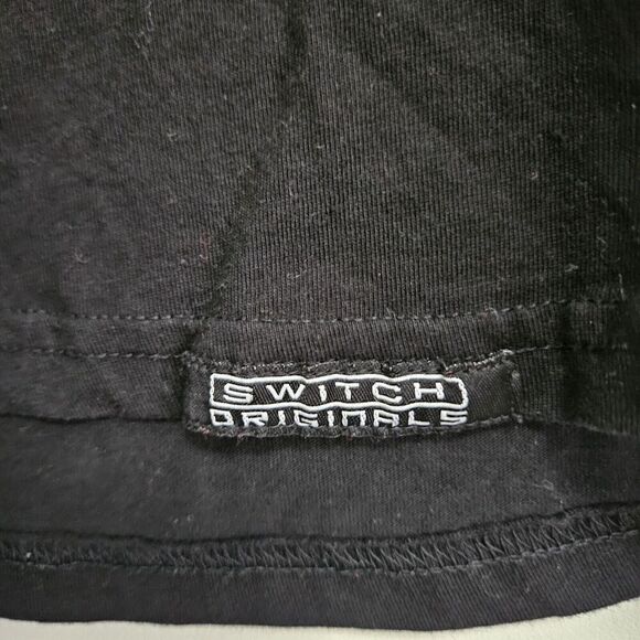 Switch Remarkable T Shirt Red & White Zipper Distressed Tee Mens Size L - Picture 5 of 9